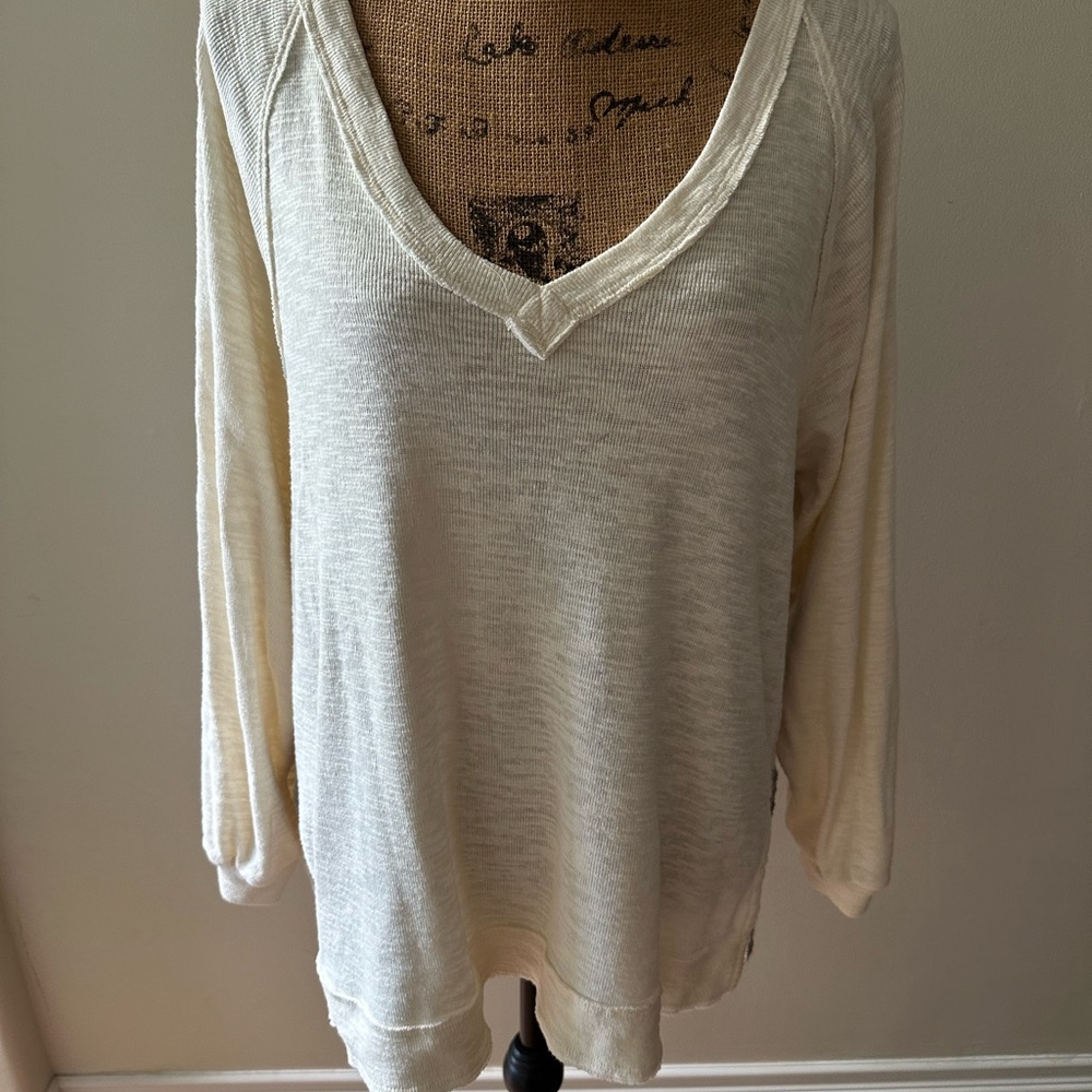 Pilcro Cream Oversized Blouse Relaxed Fit